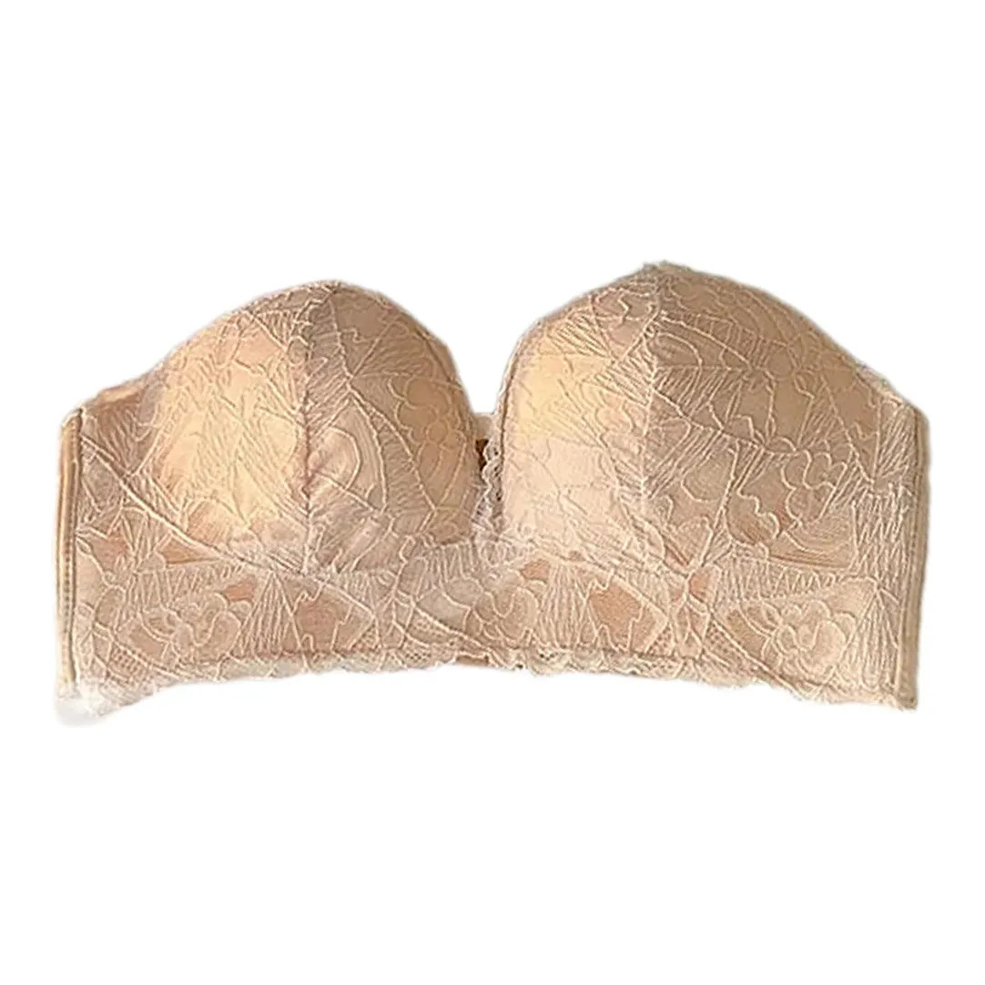 Flowers in water Без бретелей Бюстгальтер Женский Абрикос