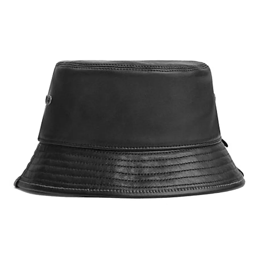 COACH Leather, Recycled Polyester, Organic Cotton, Lambskin, Cotton Bucket Hats Women's Black