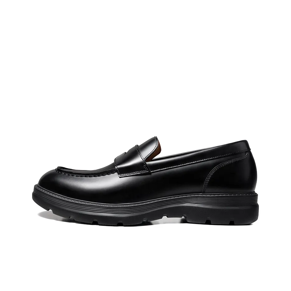 Zuti British Business Slip on Penny Loafers Casual Shoes Men's Black