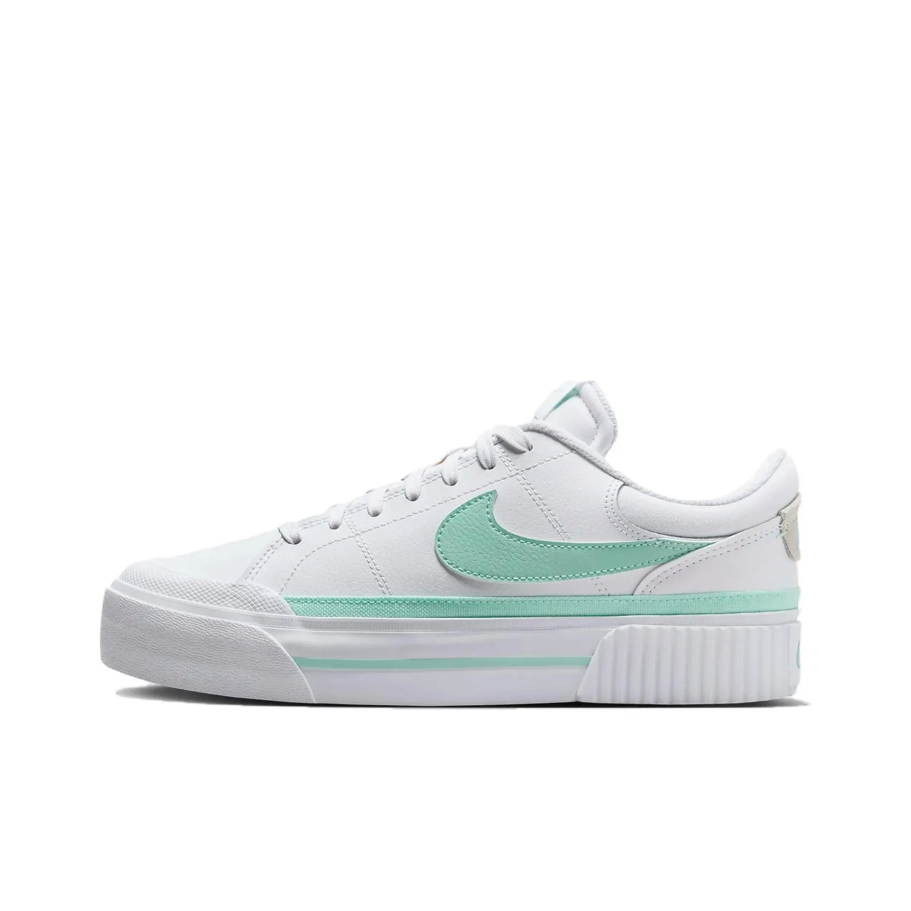 Nike Court Legacy Slip Resistant Shock Absorbers Low Top Skateboard Shoes Women's White Green