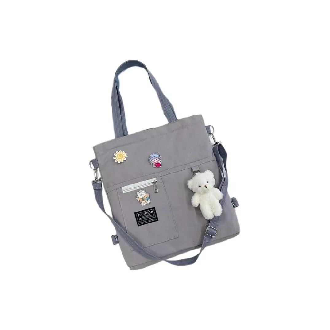 ALOENEY Canvas Bag Tutor Bag Shoulder Bag Single Shoulder Bag Regular Women's Gray Black Pink