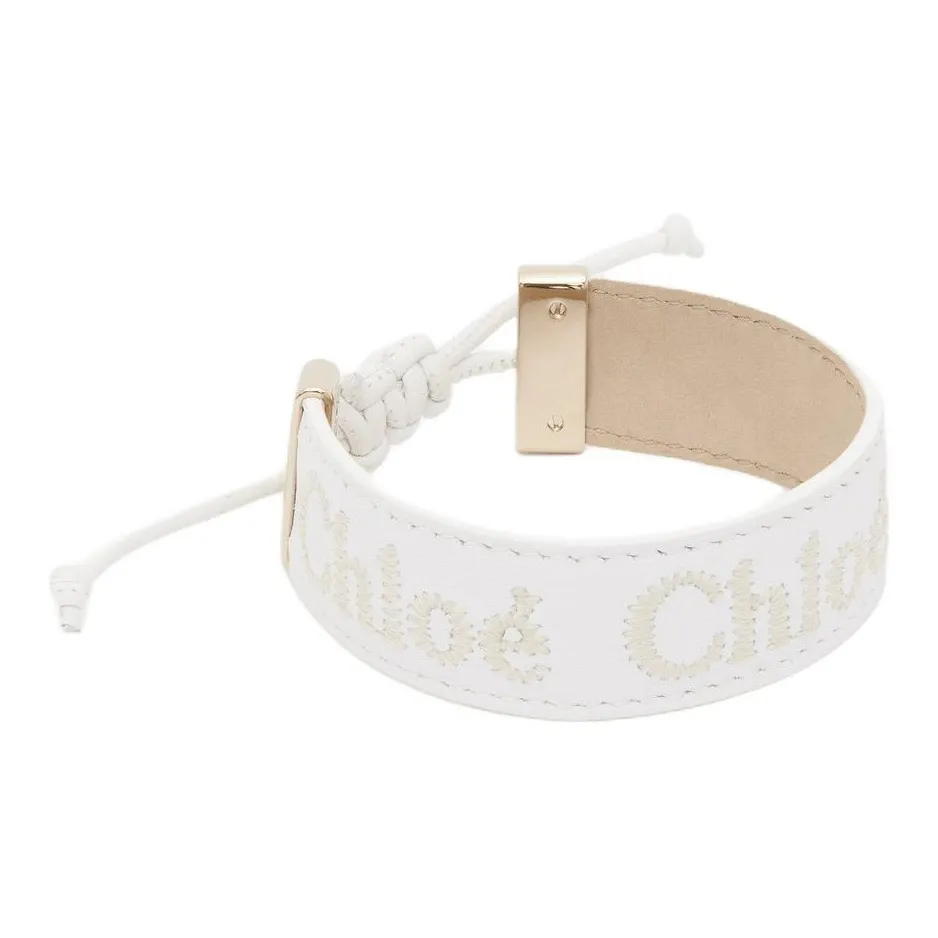Chloe Латунь Кожа Браслеты Женские Белые
