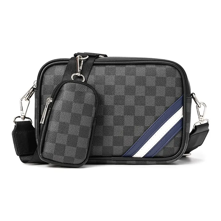 ALNI BITTON Сумка из синтетической кожи сумка через плечо обычная мужская черная в клетку