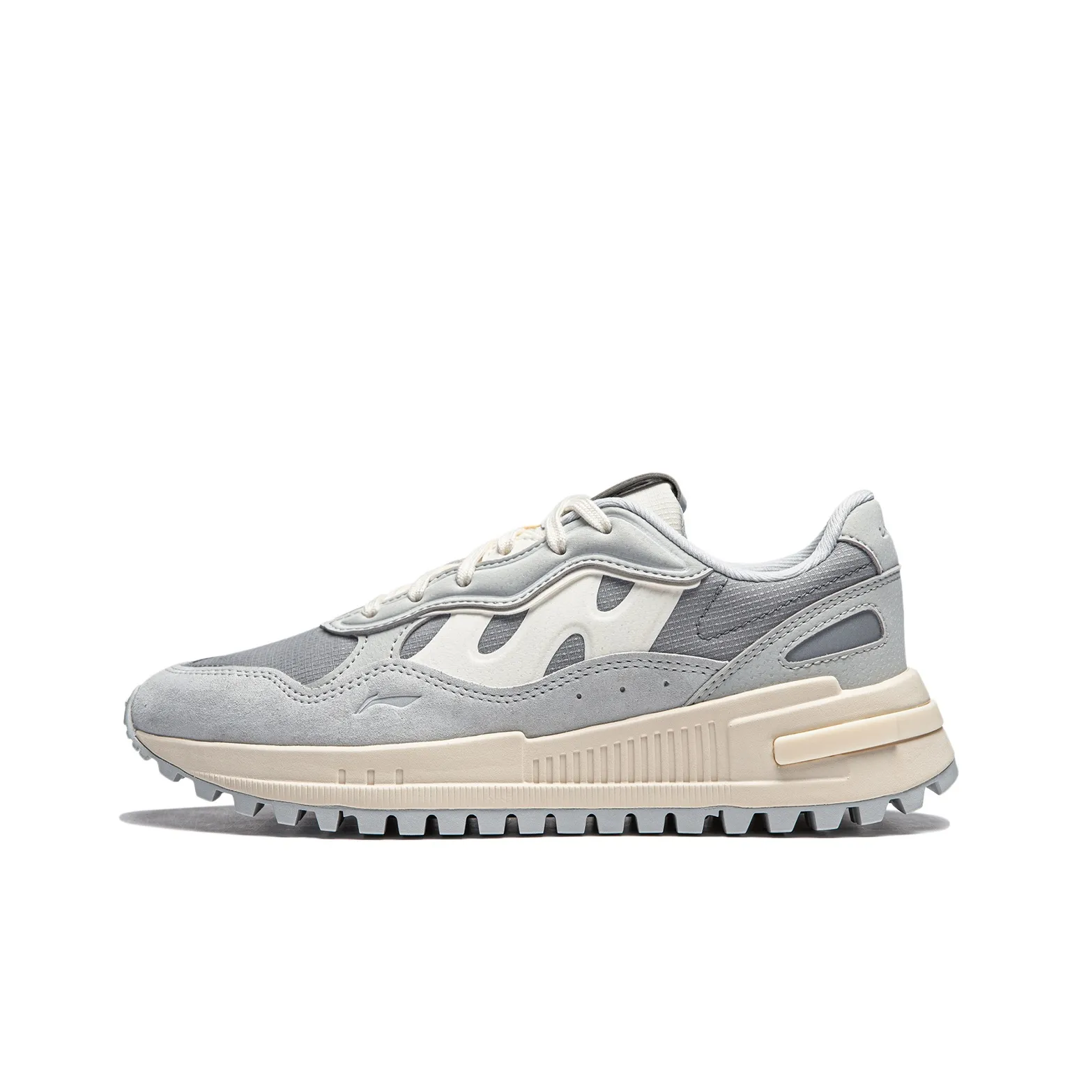 LiNing ChengFeng Anti-Slip And Wear-Resistant Cushioning Height Increasing Low-Top Casual Shoes Women's Gray