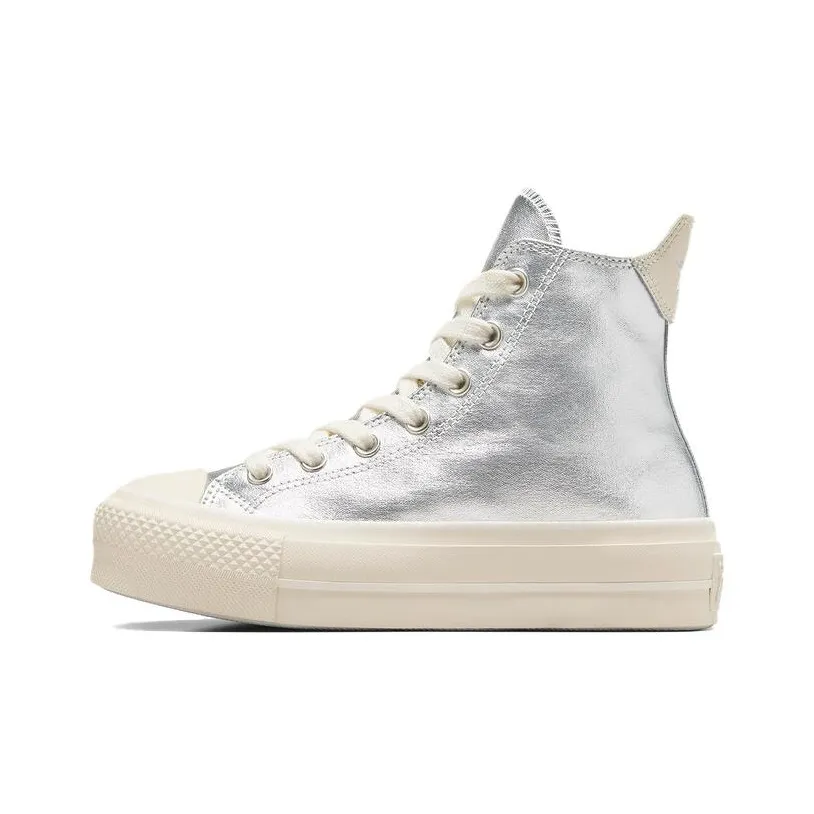 Converse Women's Chuck Taylor All Star Lift High 'Metallic Pure Silver' Women's