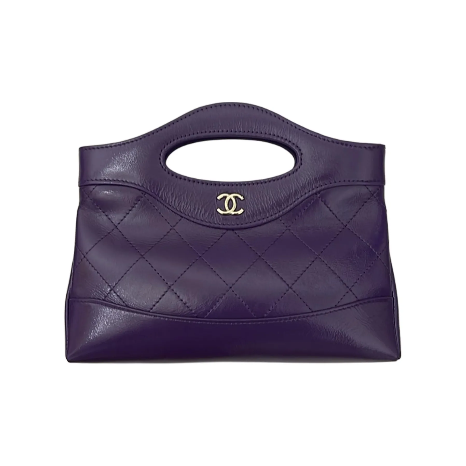 CHANEL Bright Cow Leather Shoulder Bag, Crossbody Bag, Handbag Women's Black