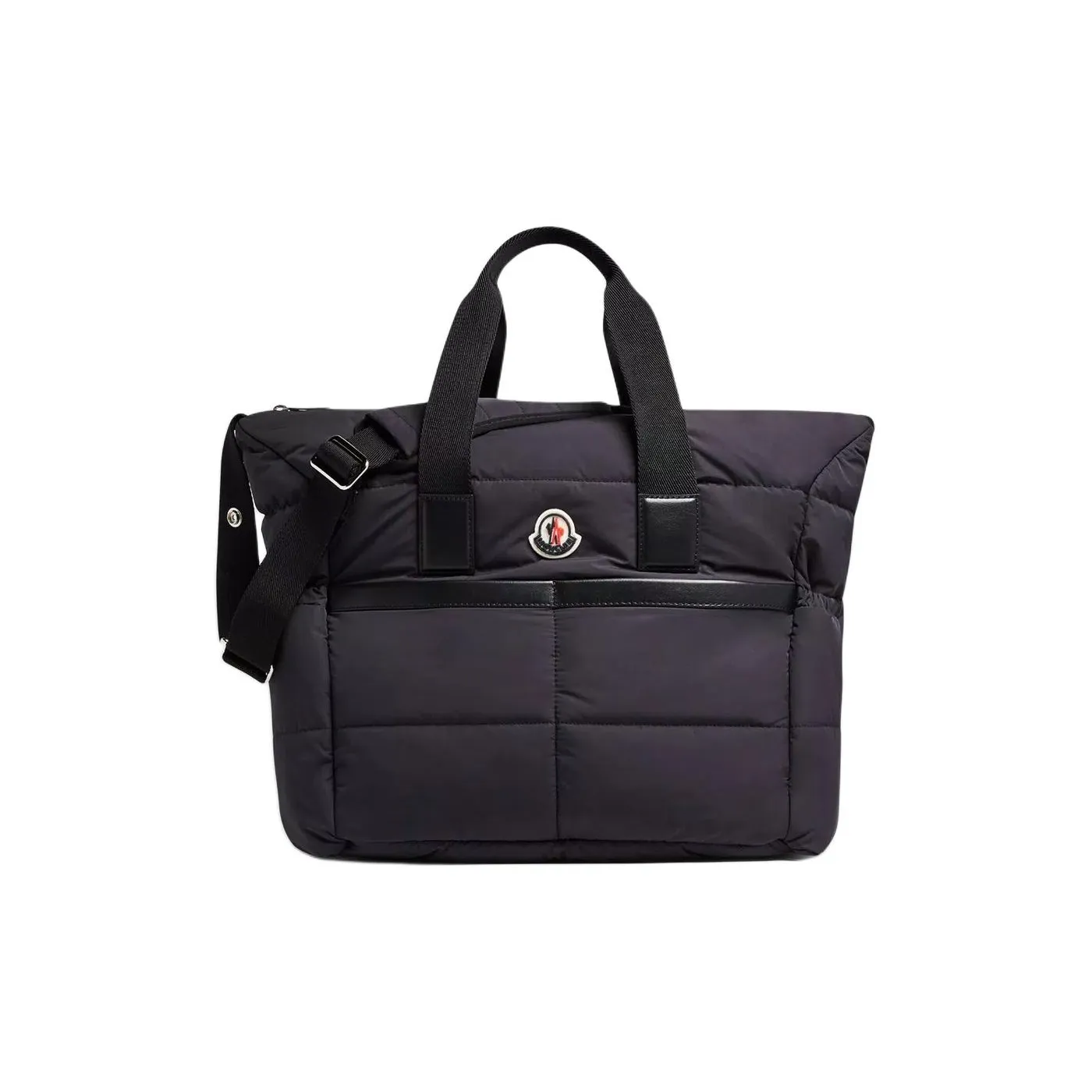 Moncler Terry Cloth With Nylon Mother And Baby flat bag, Shoulder flat bag, Crossbody flat bag, Handbag Women's Black