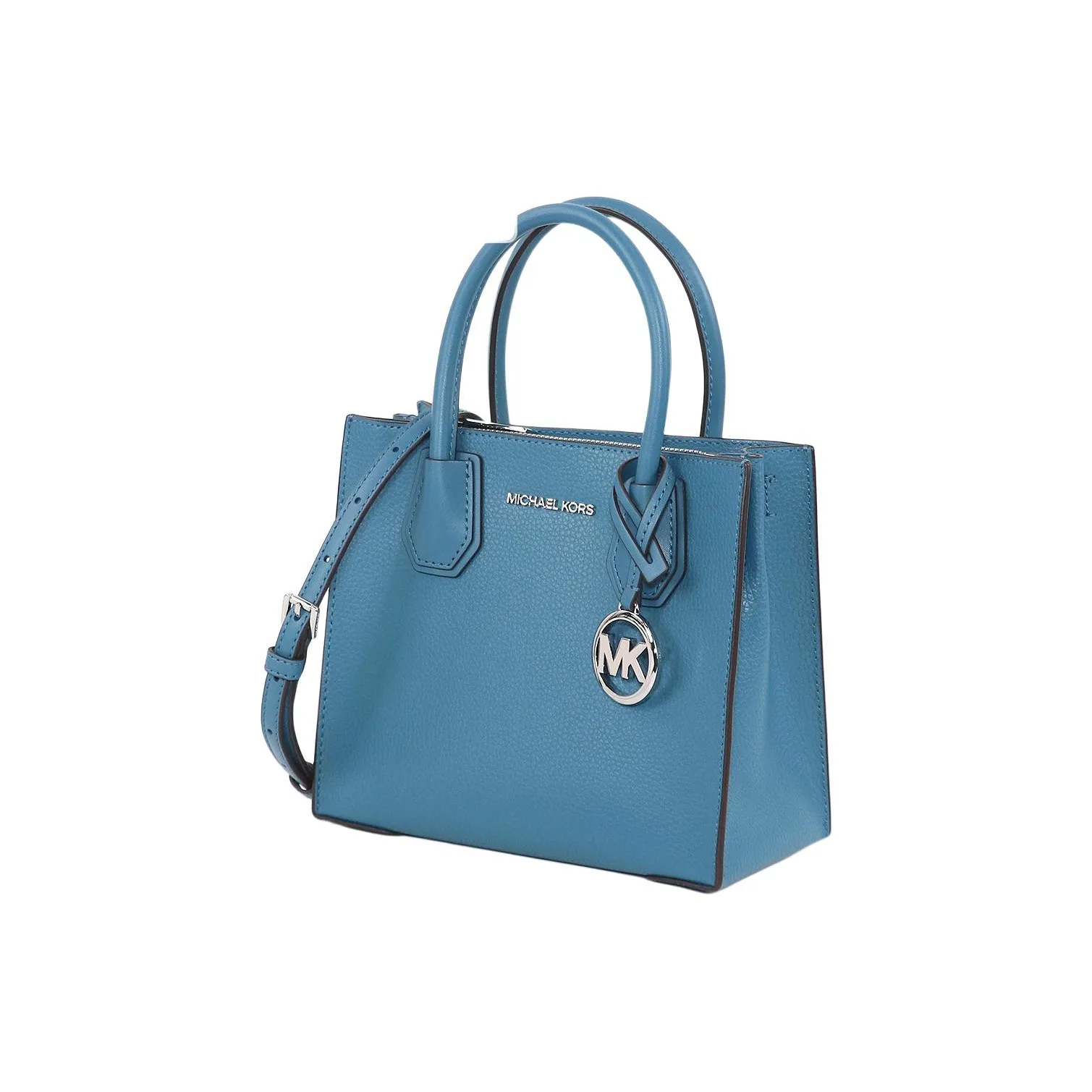 MICHAEL KORS Mercer Leather Tote Bag, Shopping Bag, Shoulder Bag, Crossbody Bag, Handbag Medium Size Women's Blue Green