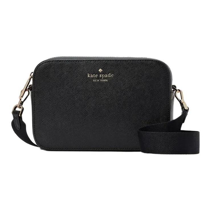 Kate Spade Saffiano Leather Camera Bag, Portable Crossbody Bag, Shoulder Bag Women's Black