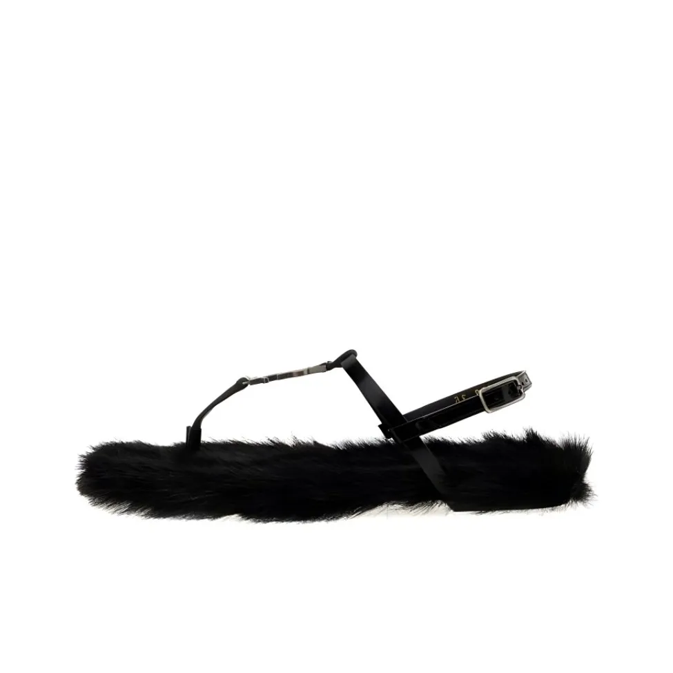 SAINT LAURENT Buckle Detailed Slip-On Sandals Women's