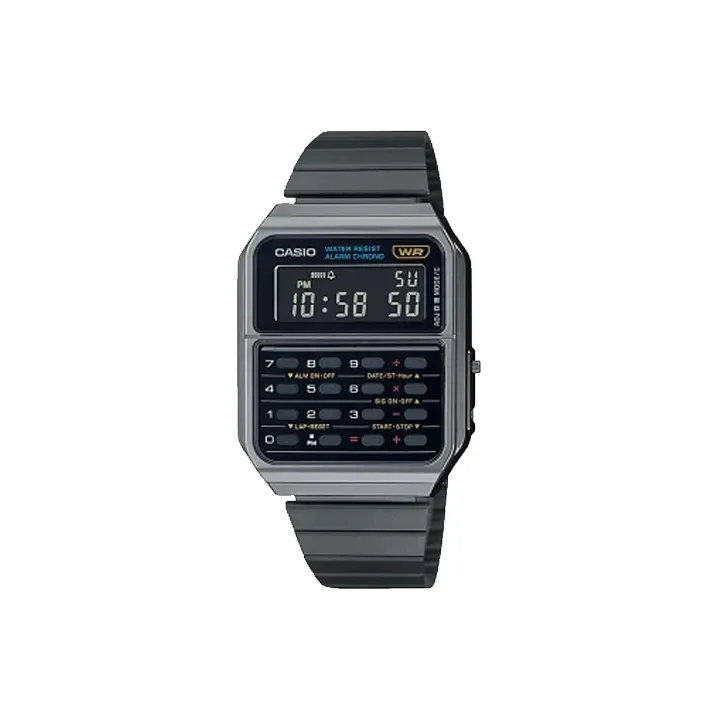 CASIO Кварцевый механизм ремешок из нержавеющей стали мужские часы черный циферблат