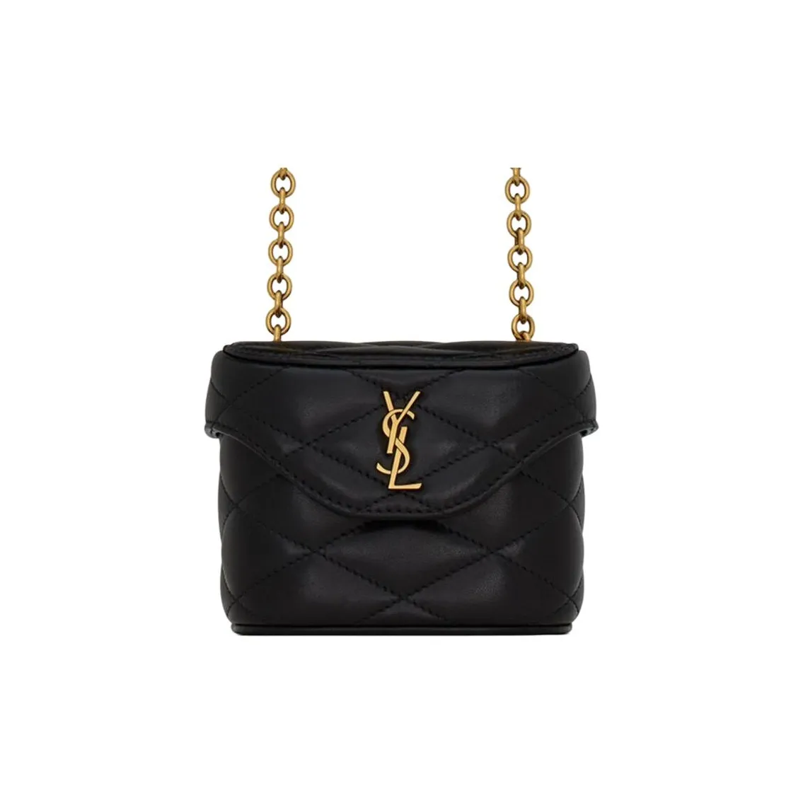SAINT LAURENT June Sheepskin Box Shaped Bag Crossbody Bag Shoulder Bag Women's Black
