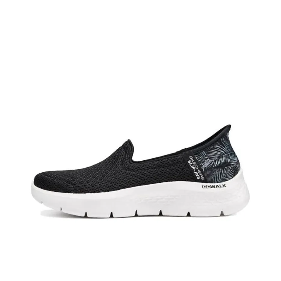 Skechers Go Walk Fle Low Top Casual Shoes Women's Black White