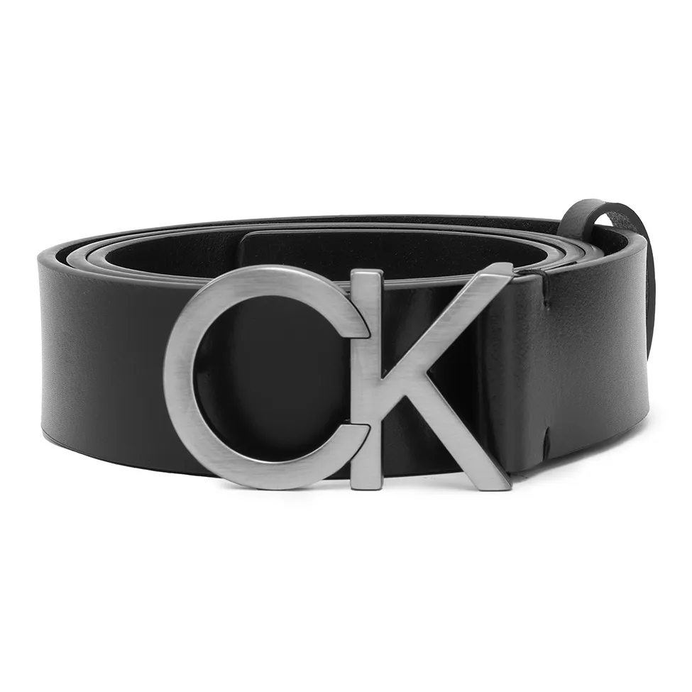 calvin Pouch KLEIN Genuine Leather Belts Men's Black Width 3.8cm
