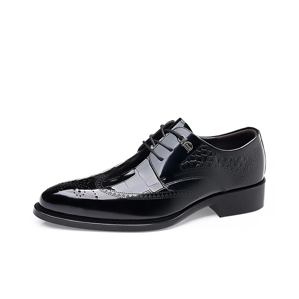 Romon Dress Shoes Men Low Top Black, Brown