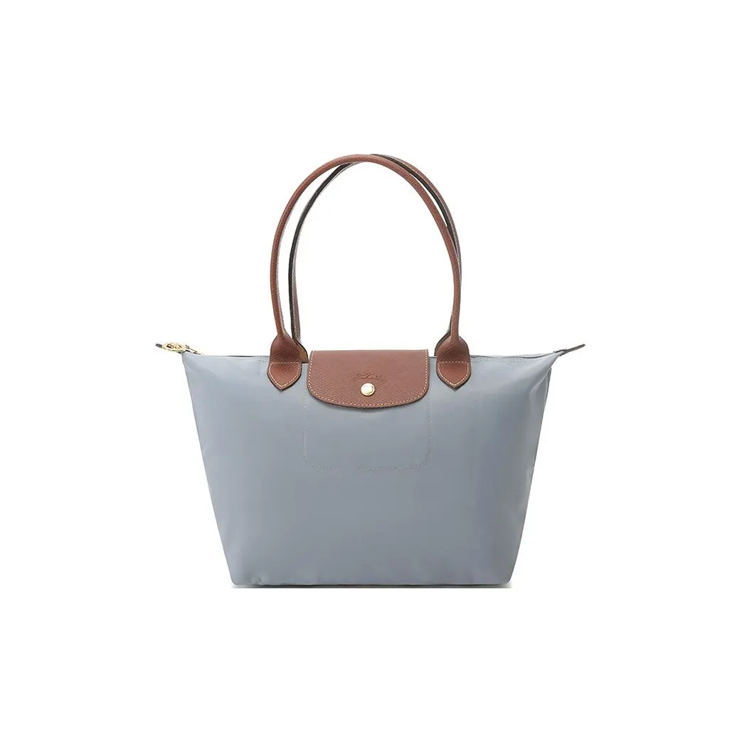 LONGCHAMP Canvas Canvas Bag Tote Tote Bag Shopping Bag Dumpling Bag Handbag Shoulder Bag Medium Size Women's Light Gray