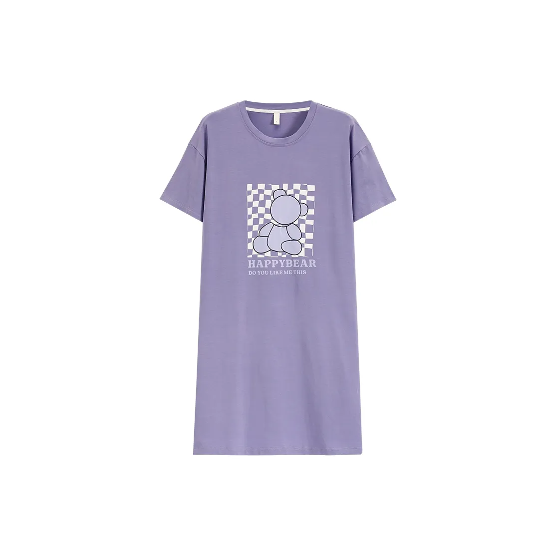 The Story Of The Flower Season Women's Summer Short Sleeved Thin Loose Fit Crew Neck Nightgown Loungewear Light Purple