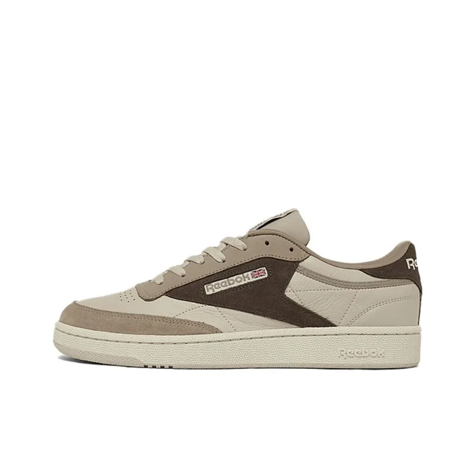 Reebok Club C 85 Casual Cushioning Wear Resistant Low Top Skateboard shoes pointed Men's Ecru