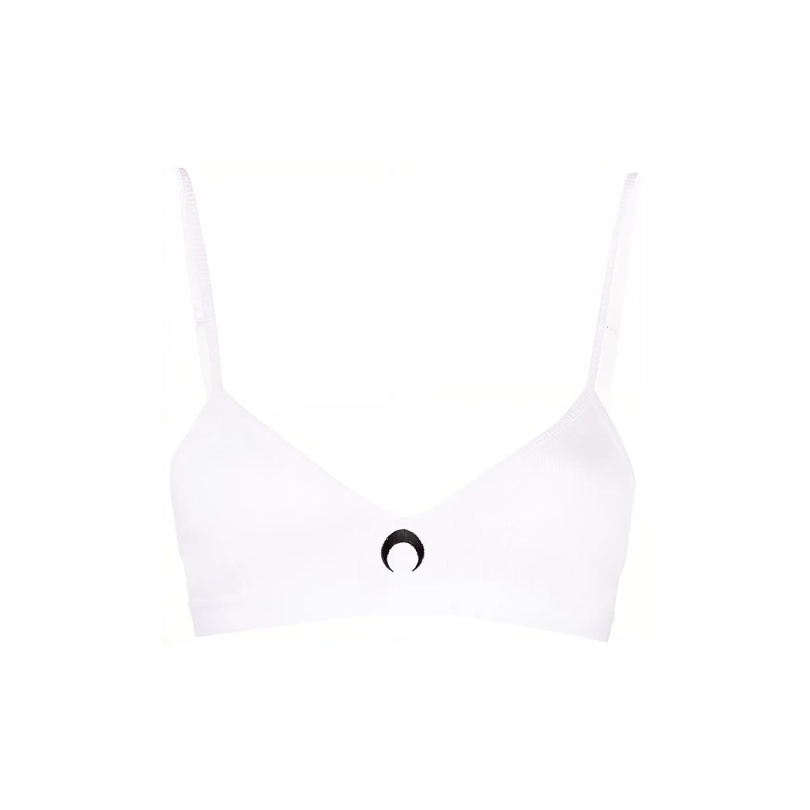 Marine Serre Moon Embroidered Ribbed Knit Sports Bra
