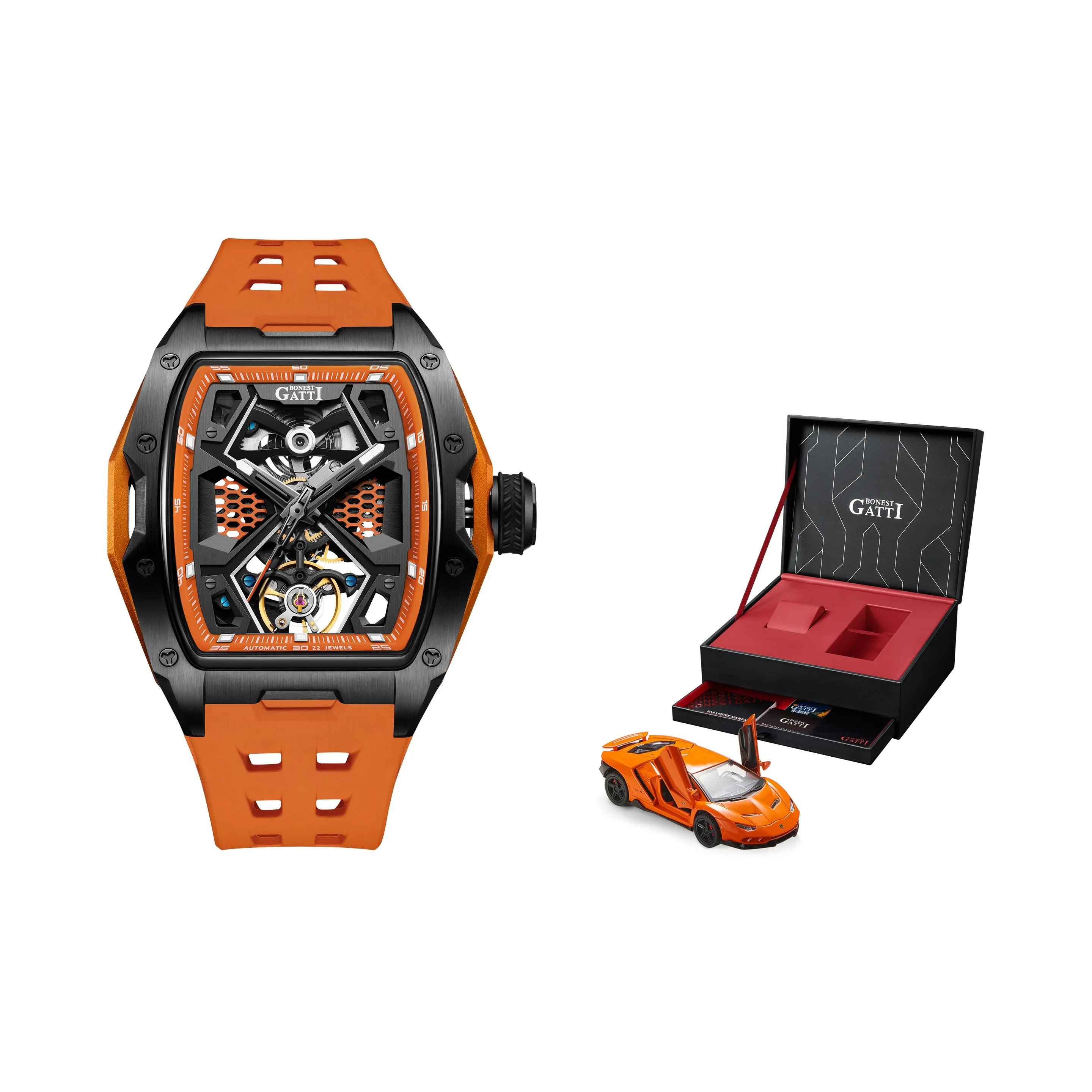 Бугатти Автоматический Механический Часы Мужские King Speed 36мм*33мм*15мм Скелет