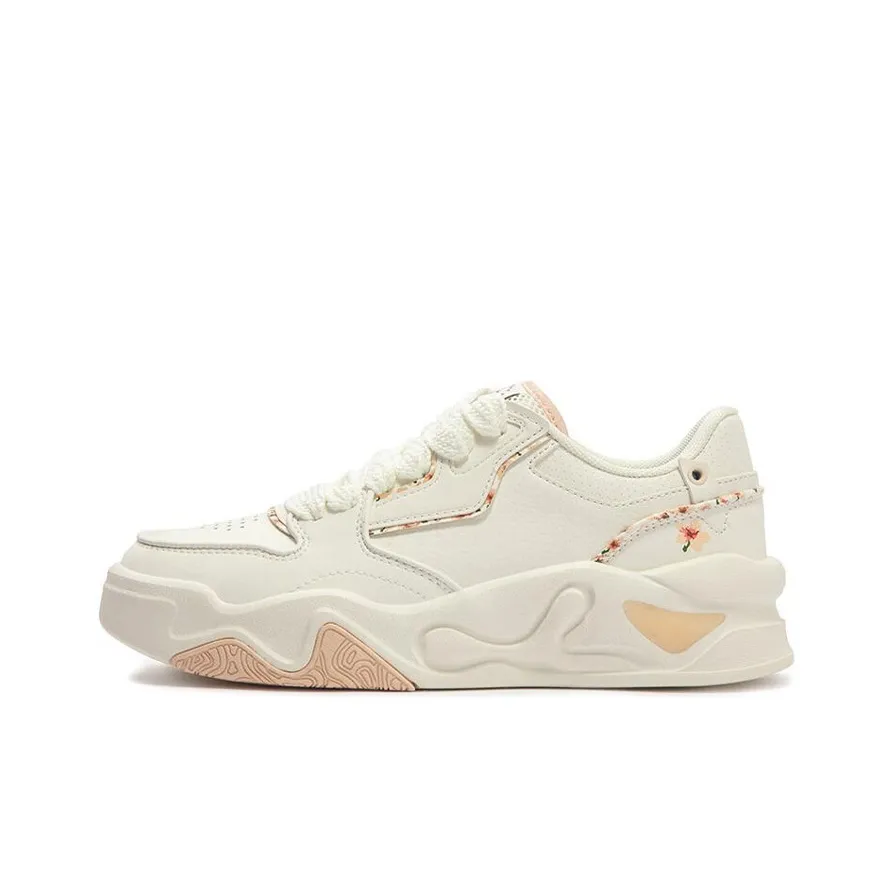 361° Jincheng Abrasion Resistant Breathable Low Top Skateboard Shoes Women's Beige Pink