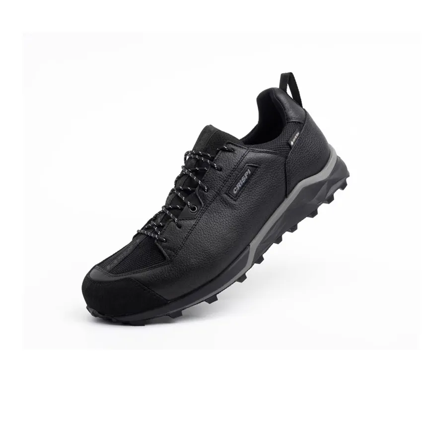 CRISPI Attiva Cushioning, Slip Resistant, Abrasion Resistant, Waterproof, Lightweight Mid Top Hiking Shoes Men's Black