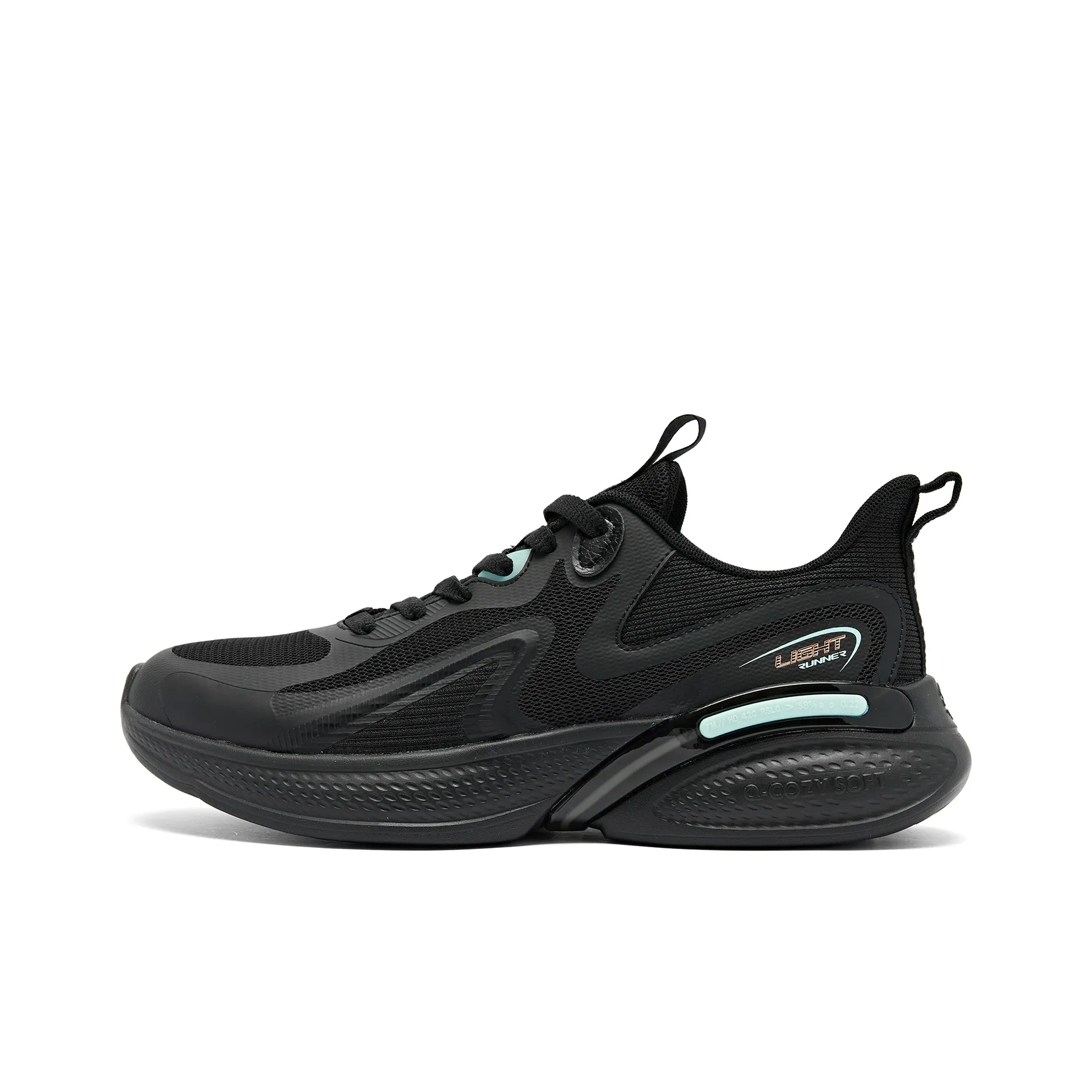 QIAODAN Stretch SE Cushioning Abrasion Resistant Lightweight Rebound Low Top Running Shoes Men's Black