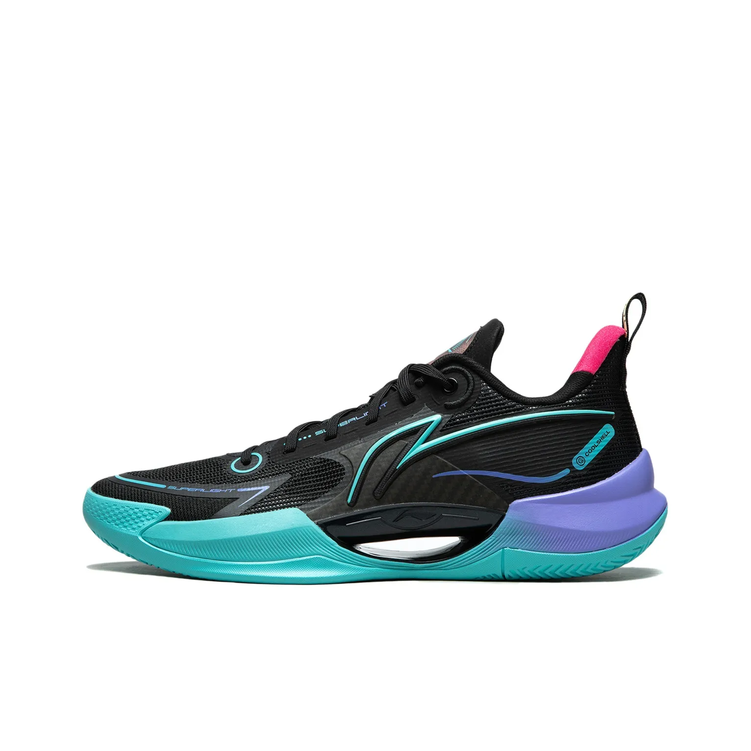 LiNing Super Light V2 Cushioning, Abrasion Resistant, Breathable, Support, Rebound Low Top Basketball Shoes Men's Black
