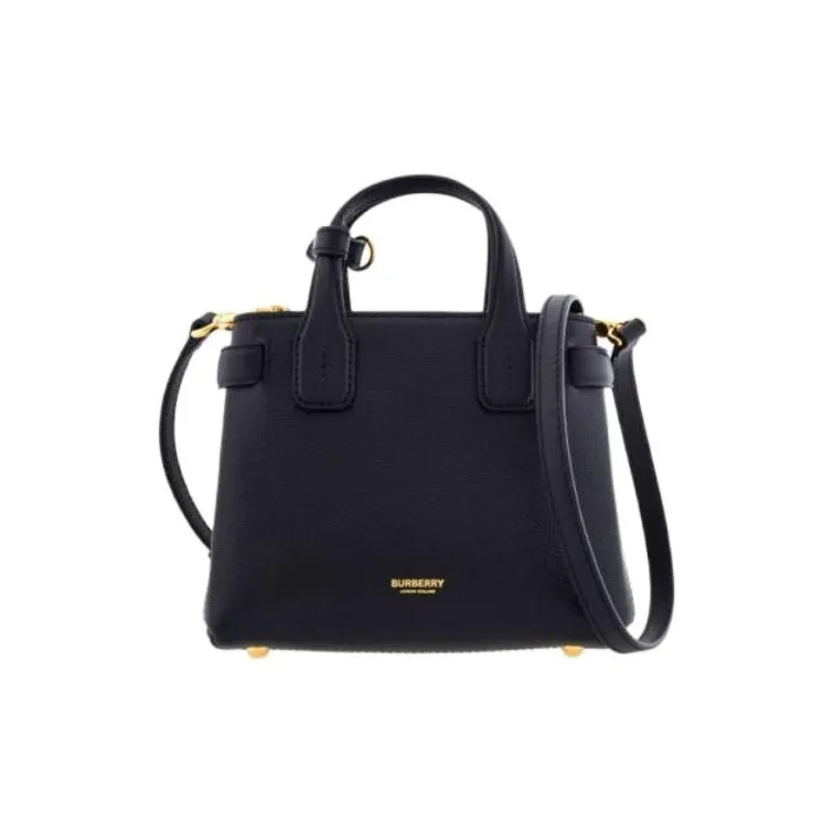 Burberry House Leather Shoulder Bag, Crossbody Bag, Handbag Women's Black