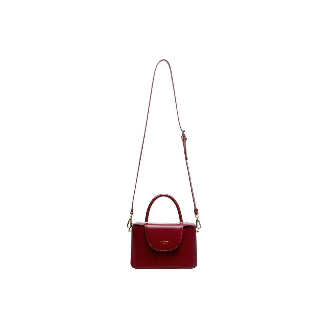Tanita West Cow Leather Shoulder Bag Crossbody Bag Portable Box Bag Small Size Women's Red