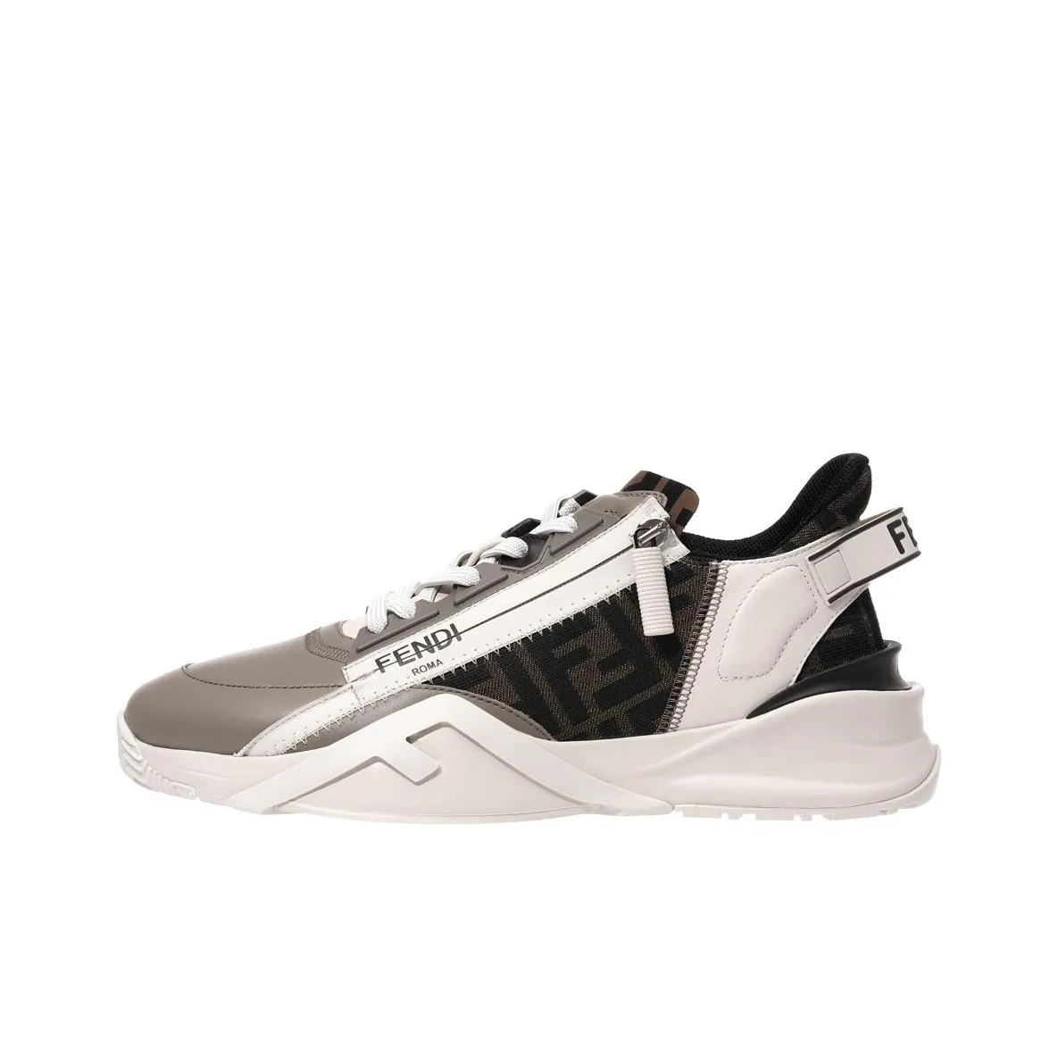 FENDI Flow Ff Jacquard Lace Up Sneakers