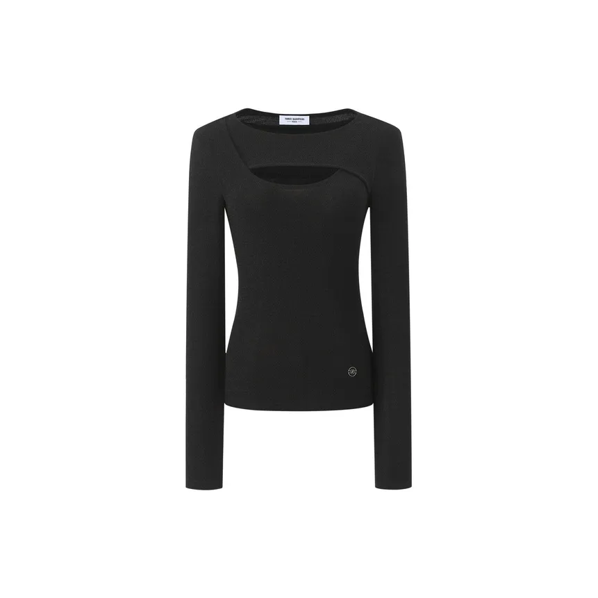 Three Quarters T-Shirt Женская Черная