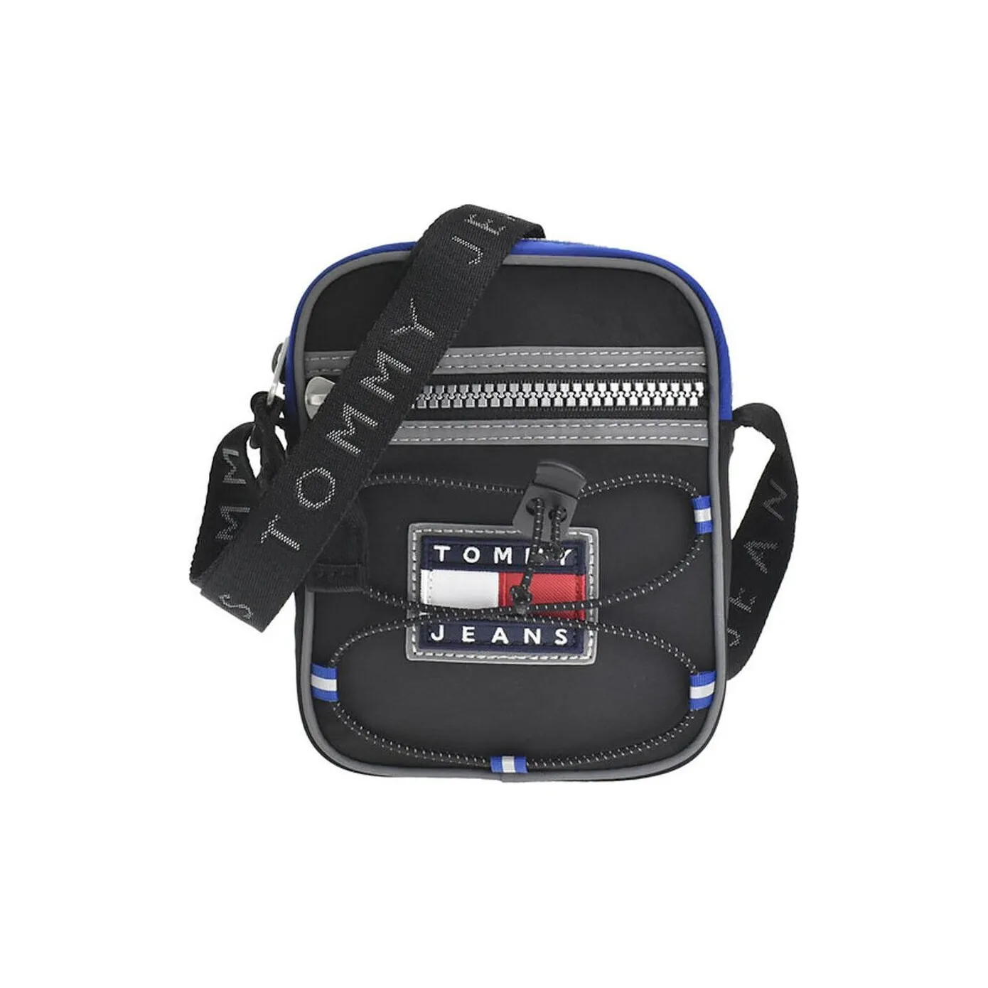 Tommy Hilfiger Polyester Messenger Bag Shoulder Bag Crossbody Bag Unisex Black & Blue