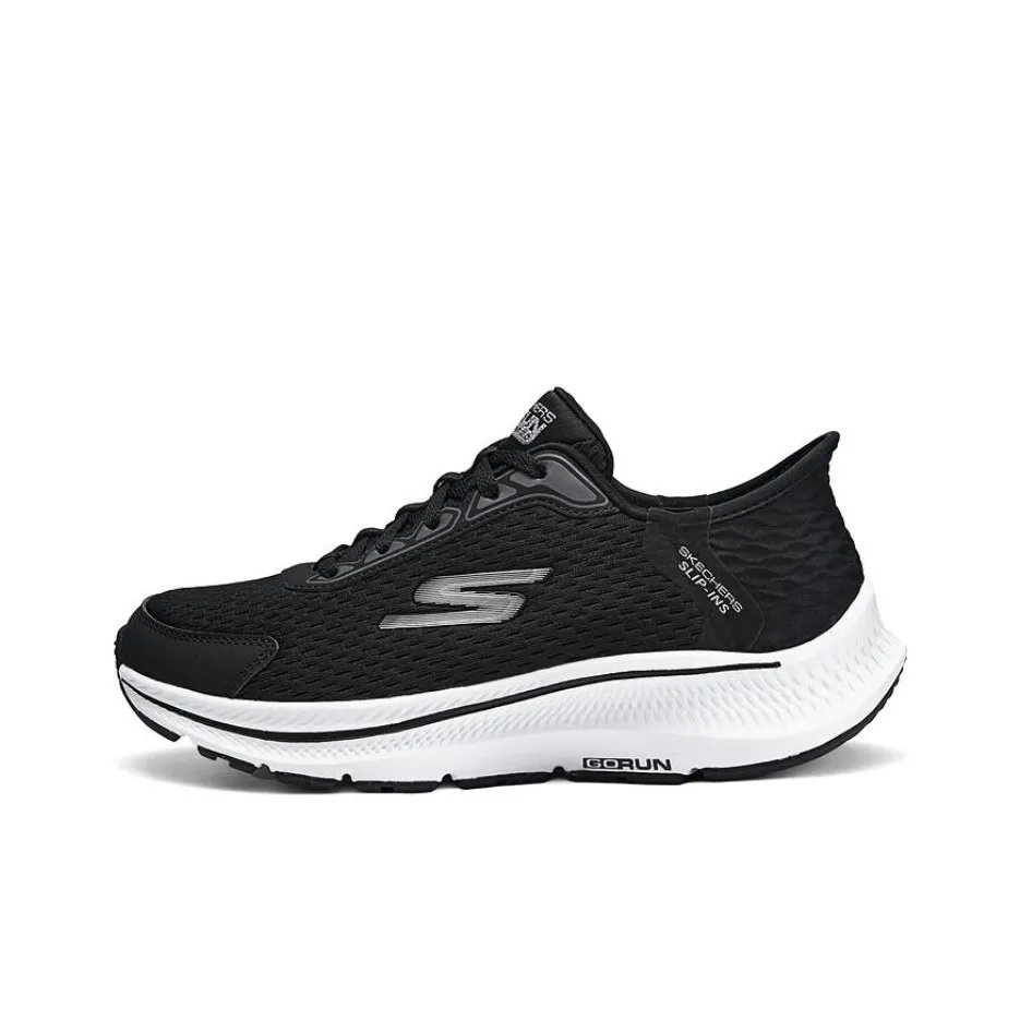 Skechers Slip Resistant Abrasion Resistant Breathable Low Top Casual Women's Black White Skechers Противоскользящий Устойчивый к истиранию Дышащий Низкий Топ Повседневный Женский Черный Белый
