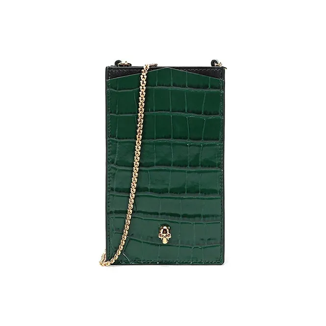 Alexander McQueen Чехол для телефона из кожи сумка через плечо сумка на плечо женская темно-зеленый