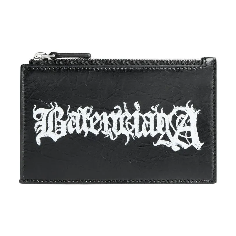 Balenciaga Кошелек из овечьей кожи большой мужской черный и белый