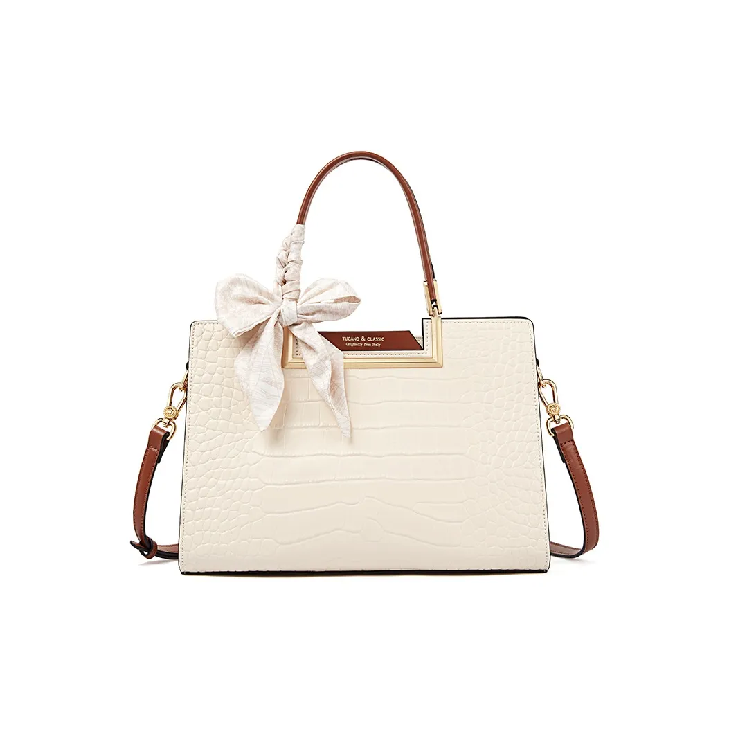 TUCANO с коровьей кожей и ПУ (полиуретан) через плечо одна сумка на плечо большой женский бежевый абрикосовый