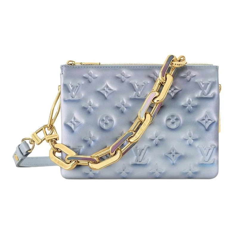 LOUIS VUITTON Coussin Leather Handbag, Shoulder Bag, Crossbody Bag Trumpets Women's Purple