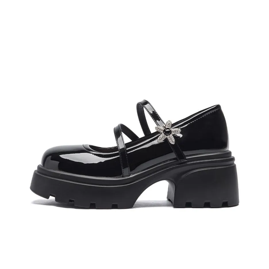 AGSDON Грубый каблук Мэри Джейн обувь 6 см женская