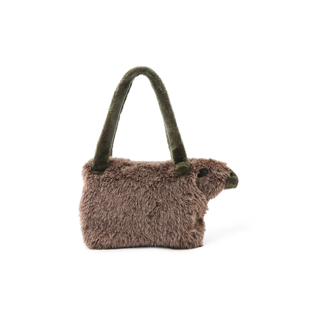 Bywhich Плюшевый Тоут Сумка Сумка через плечо Сумка Большая Женская Коричневая