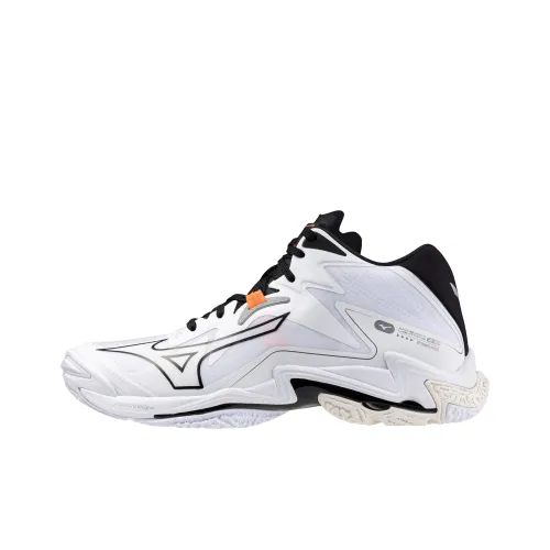 Кроссовки Mizuno Wave Lightning Z для тренировок, модель MID, верх белый/черный, унисекс