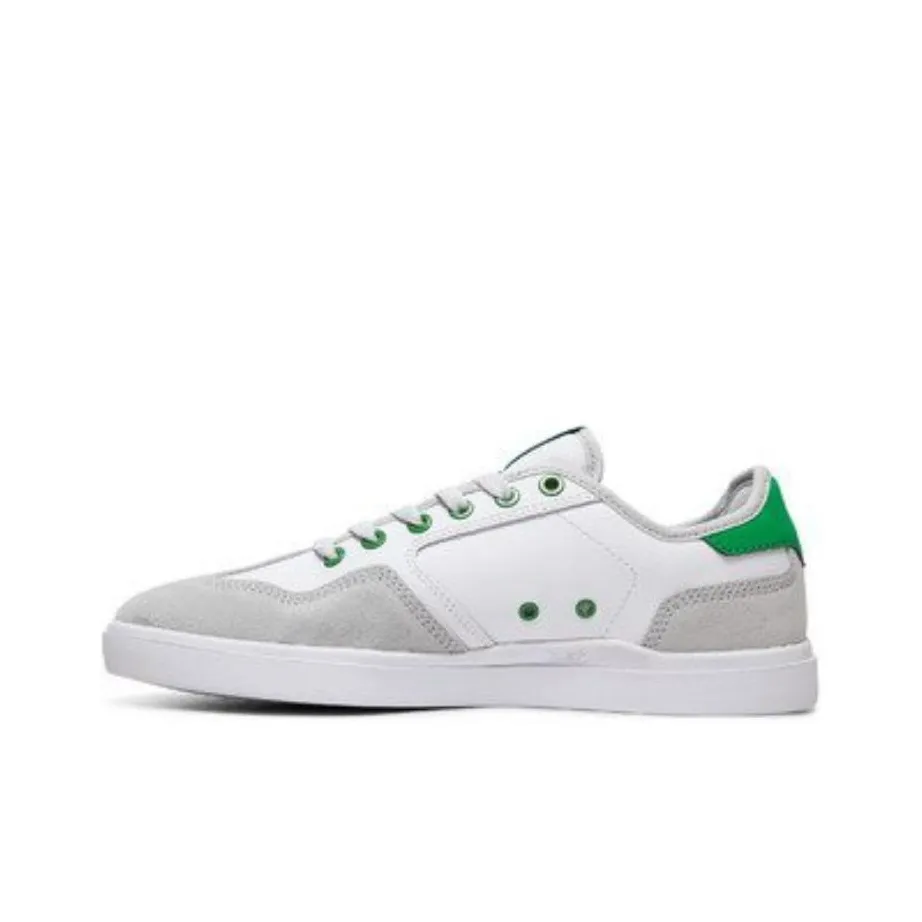 DC Shoes Anti Slip Wear Resistant Low Top Skateboard Shoes Men's White Gray Green