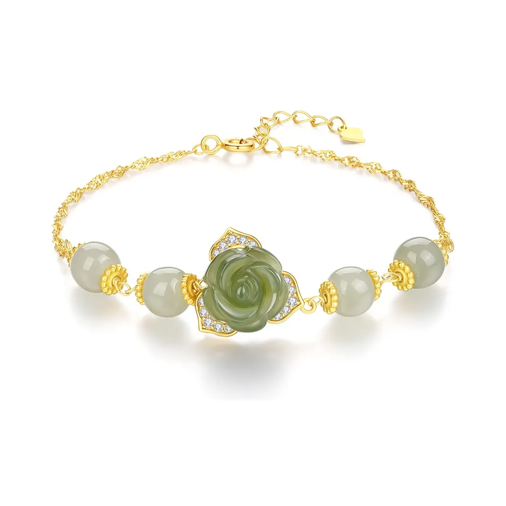SEVEN COOK Hetian Jade Bracelets Women's Pale Greenish White Jade