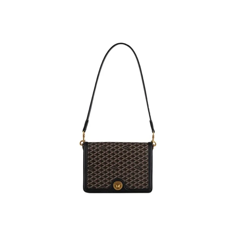 POURCHET Холст и кожа сумка через плечо среднего размера женская многоцветная