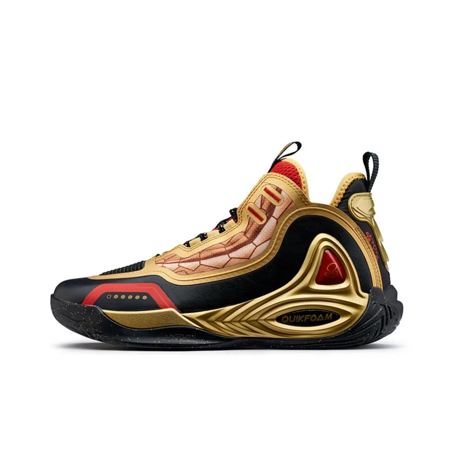 SHENGDOUSHIXINGSHI x 361° Zengo Dohko Cushioning Support Mid top Basketball Shoes Men's Black Gold