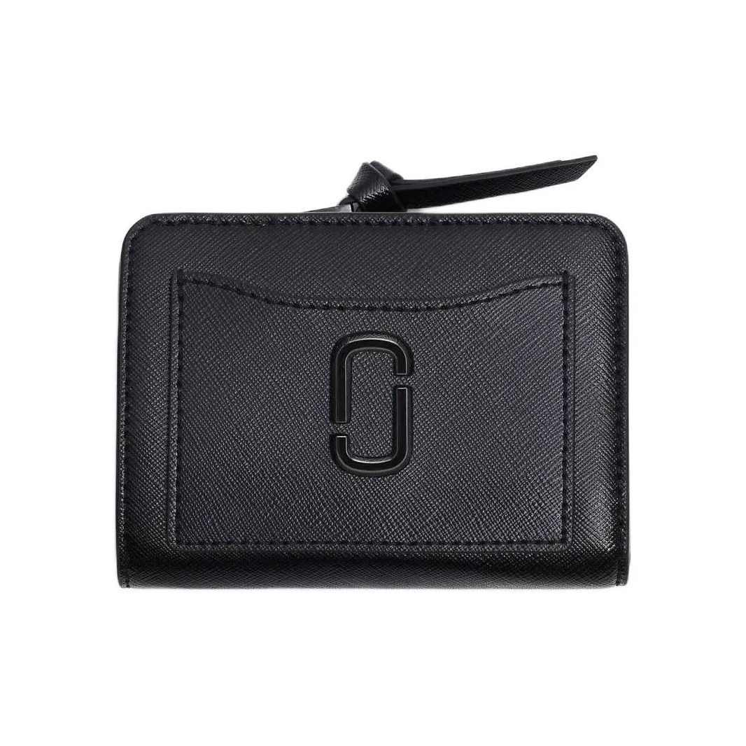 MARC JACOBS Saffiano Leather Wallet Mini Unisex Black