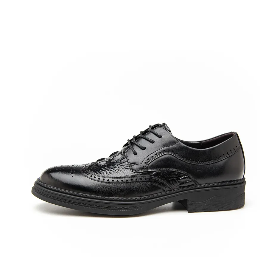 Romon Dress Shoes Men's Low Top Black, Brown