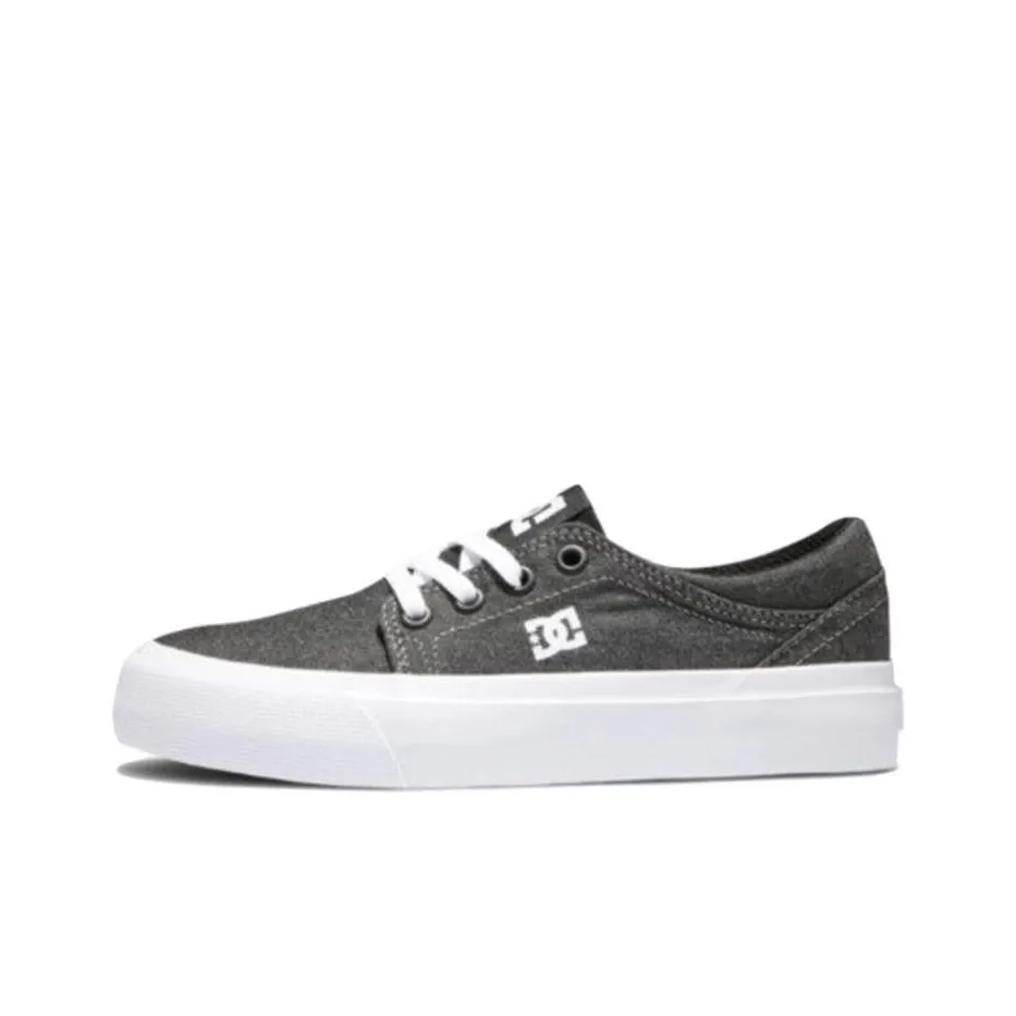 DC Shoes Abrasion Resistant Shock Absorbers Low Top Canvas Shoes Unisex Gray