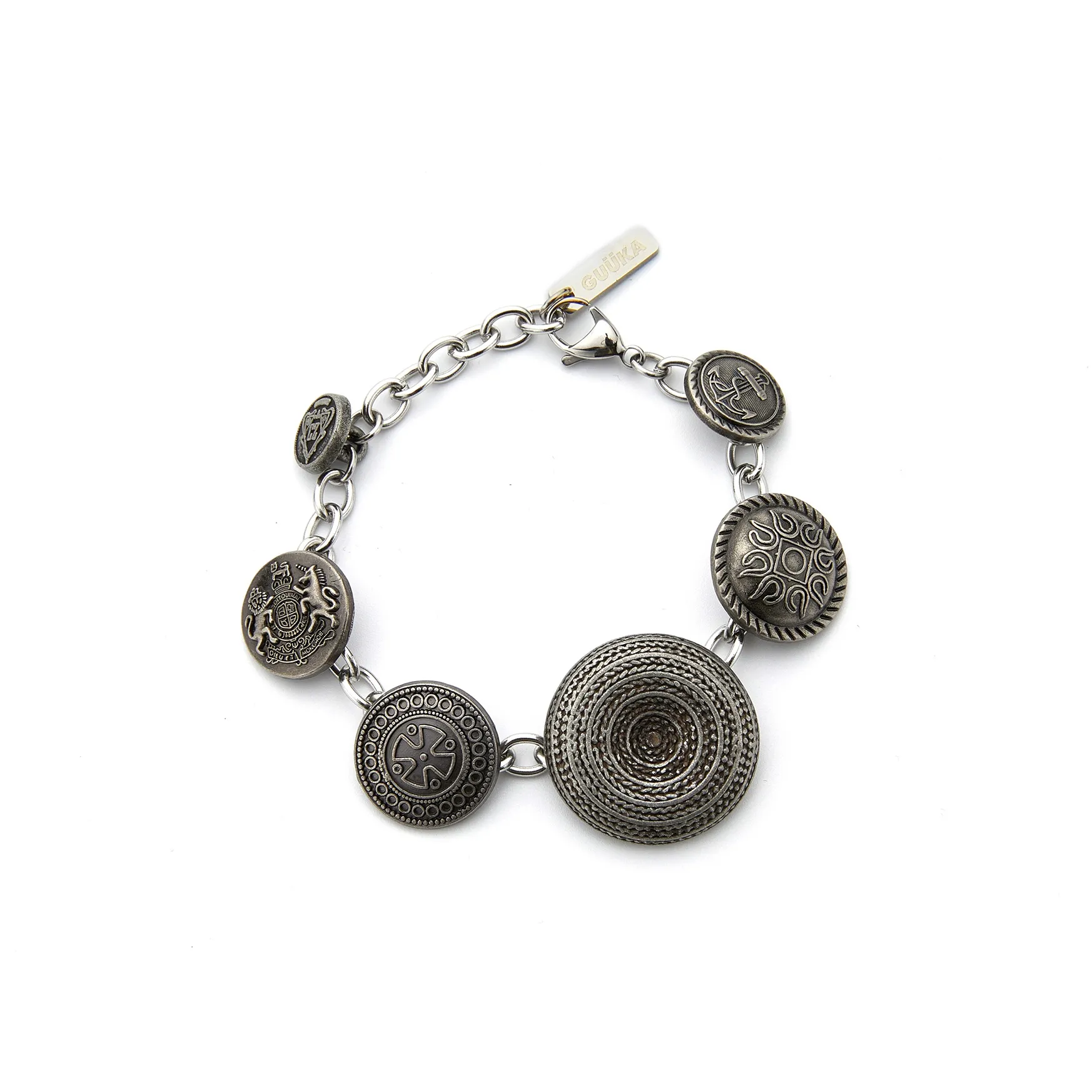 Guuka Stainless Steel Bracelets Unisex Silver