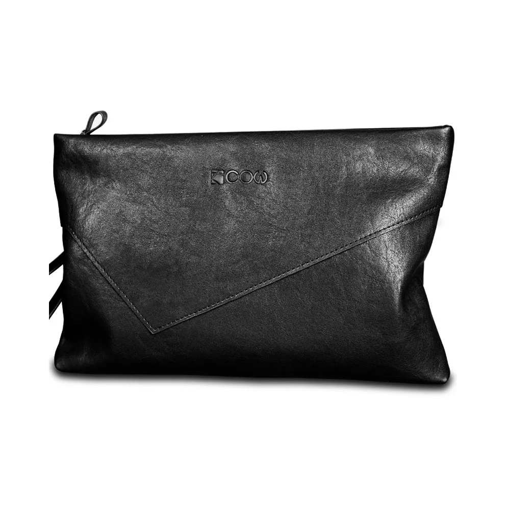 COW Синтетическая кожа из микрофибры Клатч Кошелек Большой Мужской Черный